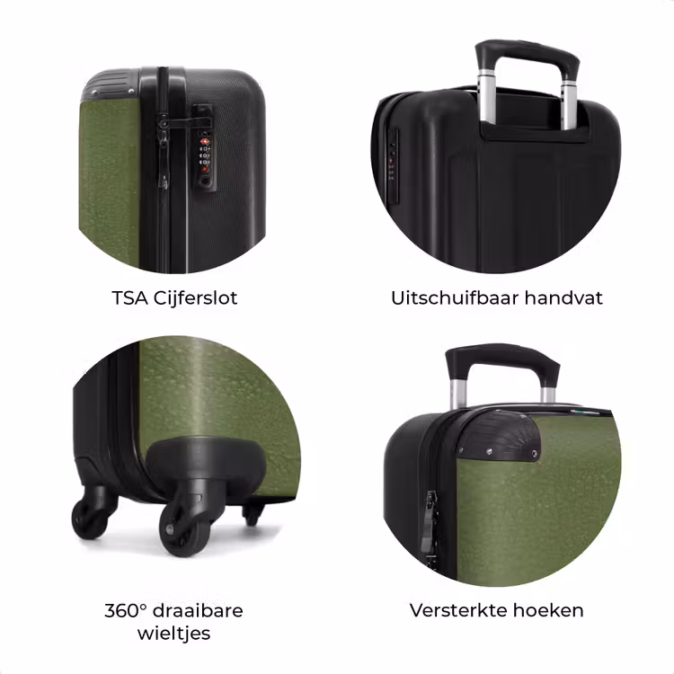 Koffer - Lederen look apple groen — 7