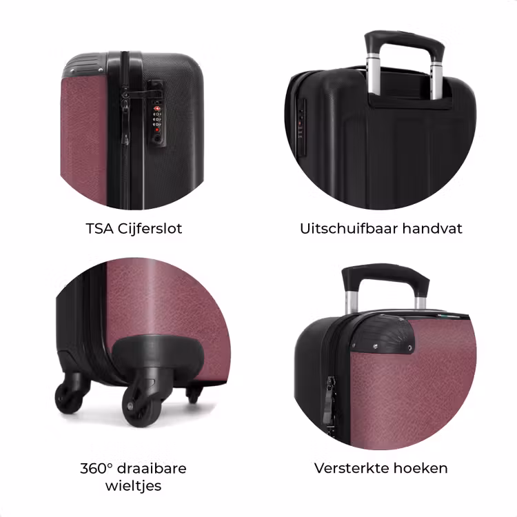Koffer - Lederen look donker roze — 7