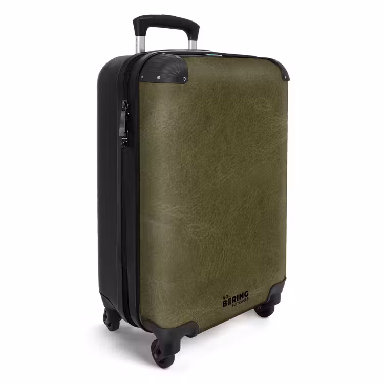 Koffer - Lederen look khaki groen — 2