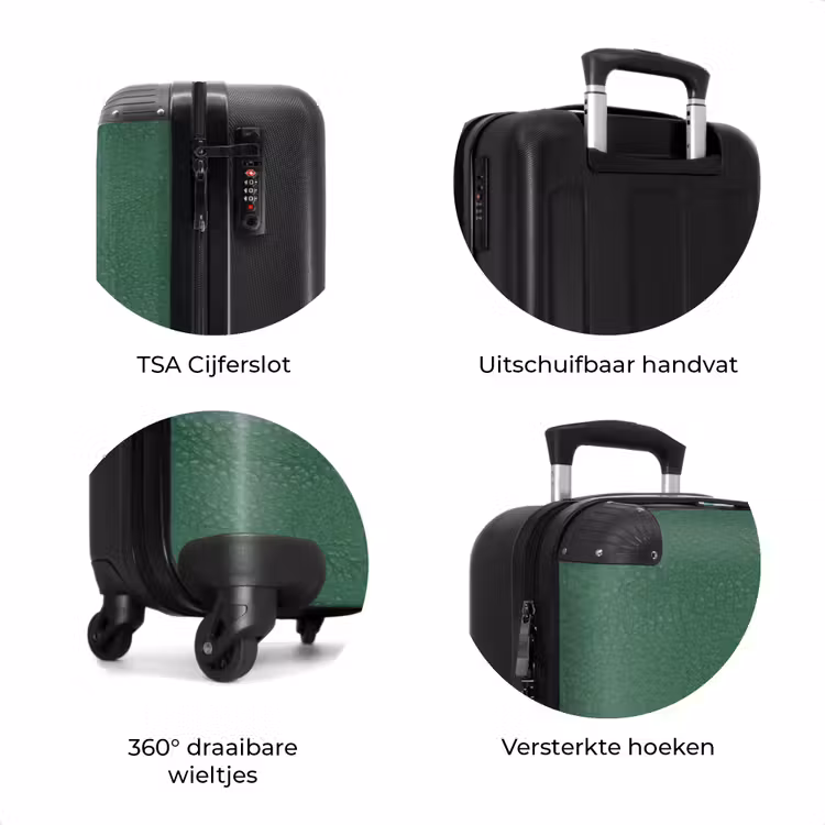 Koffer - Lederen look kleur groen — 7