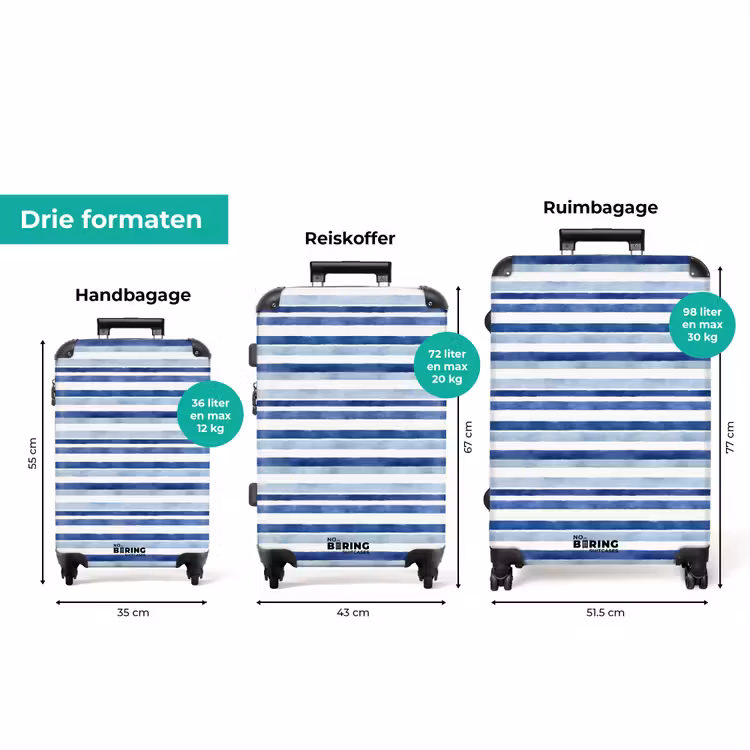 Koffer - Strepen patroon blauw — 3