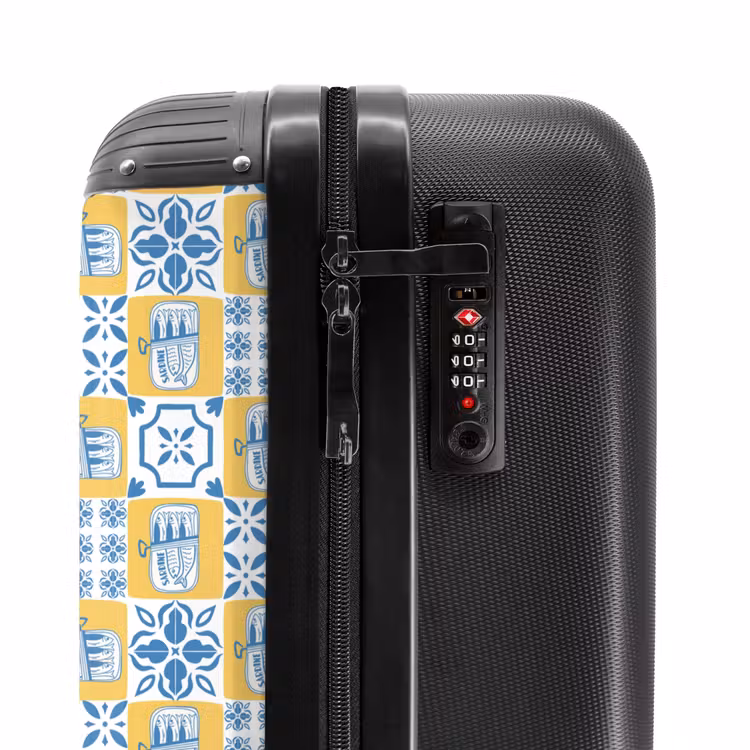 Koffer - Tegel patroon blauw geel — 5