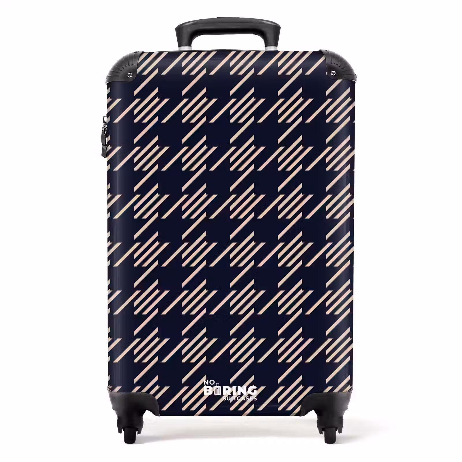 Koffer - Donker pied-de-poule patroon met diagonale streepvulling — 1
