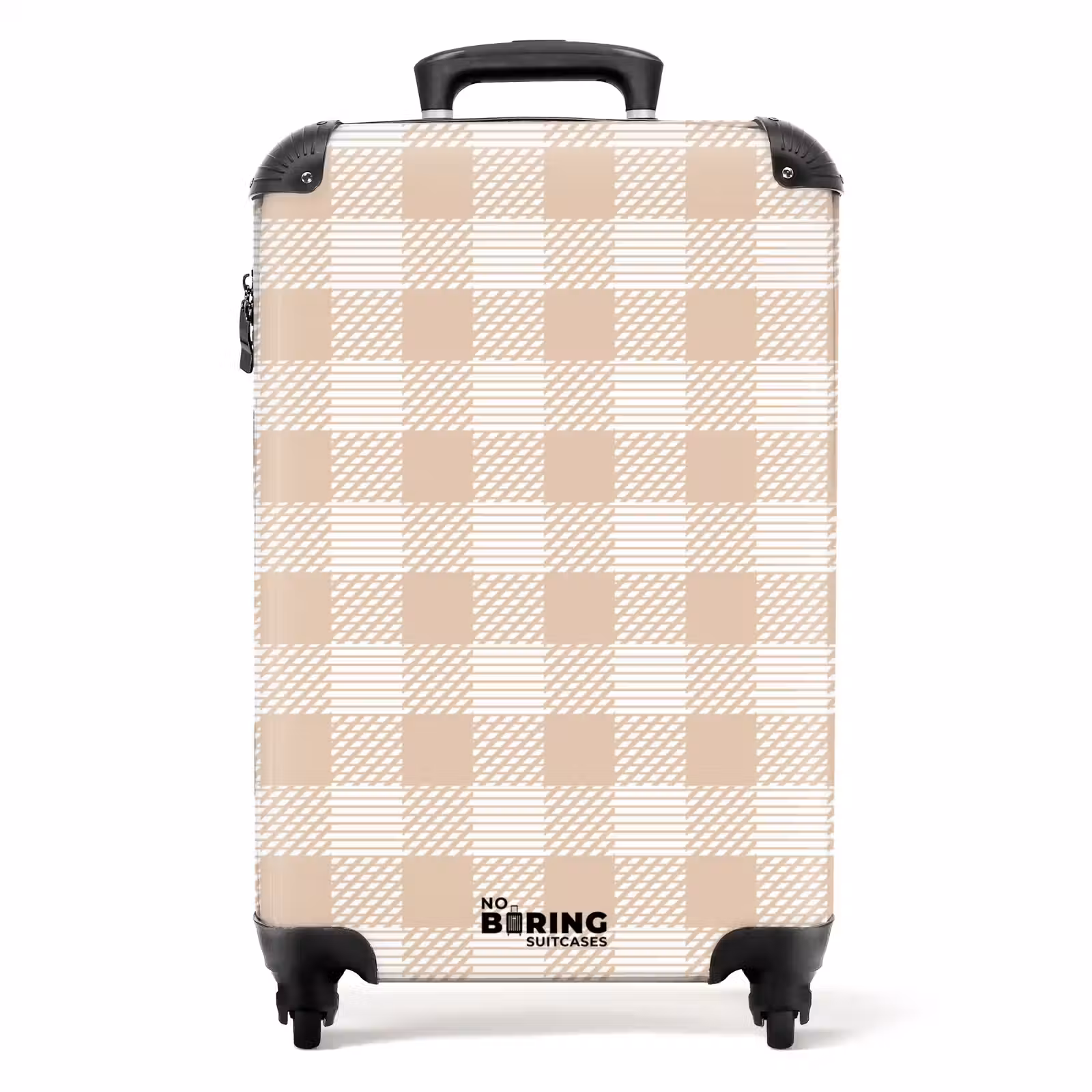 Koffer - Geruit patroon in beige en crème met textuuraccenten — 1
