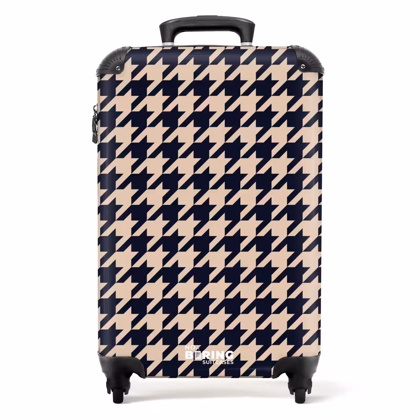 Koffer - Pied-de-poule patroon in beige en donkerblauw — 1