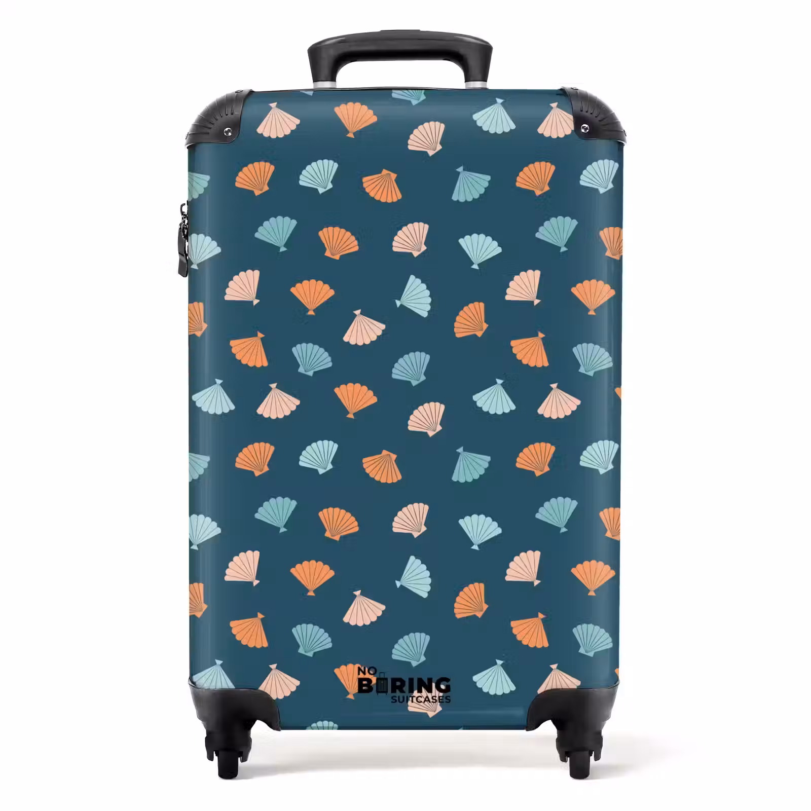 Koffer - Schelpen patroon blauw oranje — 1