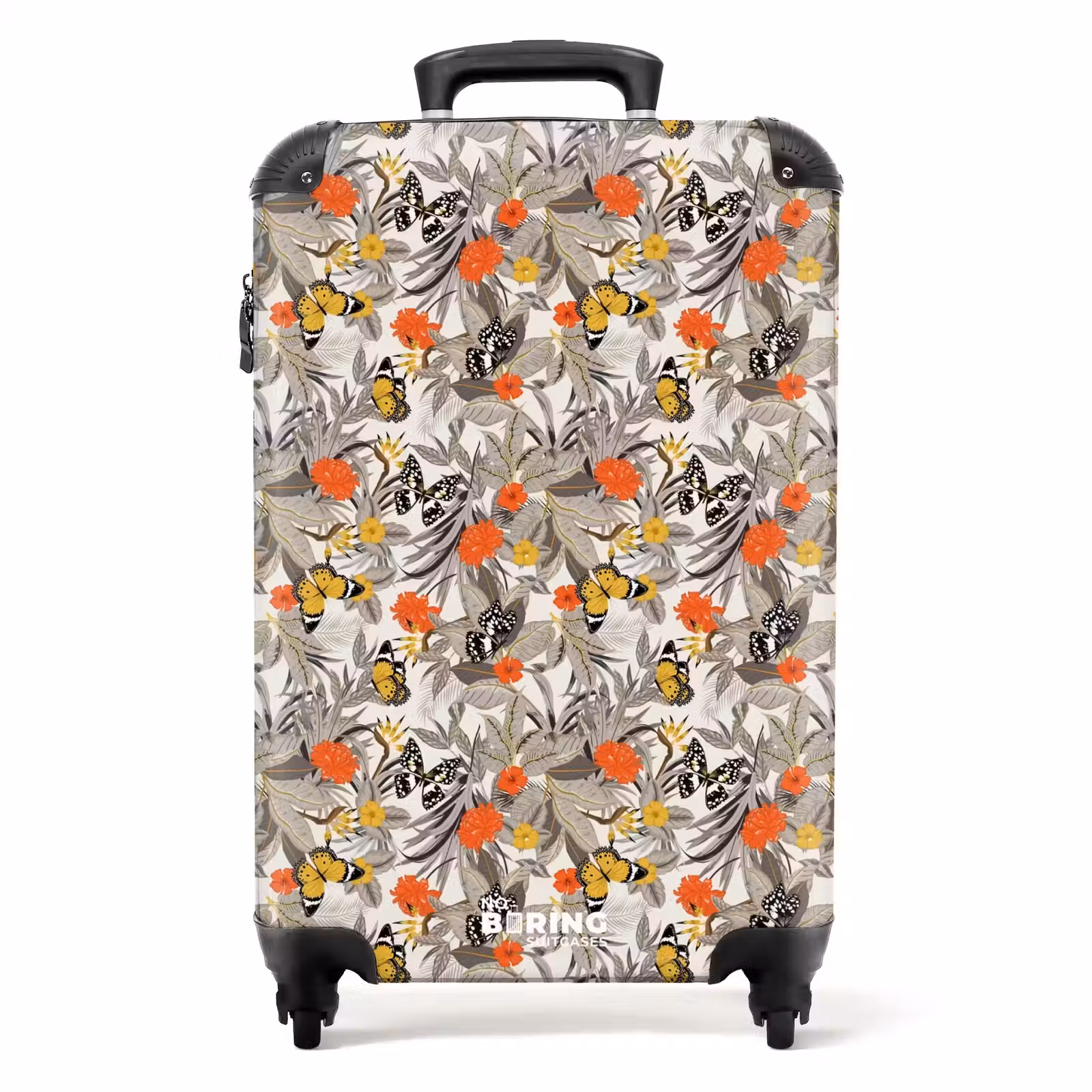 Koffer - Tropisch vlinder patroon oranje geel — 1