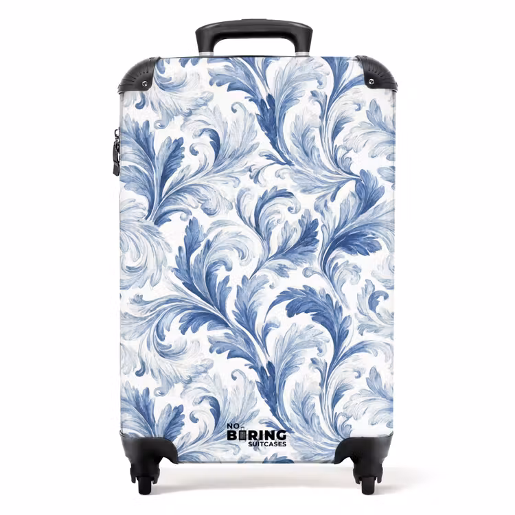 Koffer - Barok bladeren patroon blauw — 1