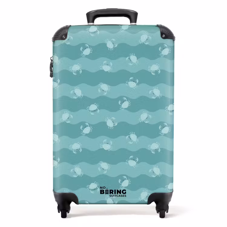 Koffer - Blauw krab patroon — 1