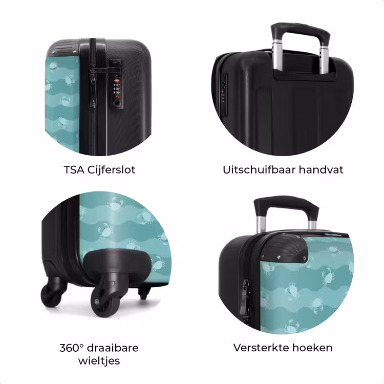 Koffer - Blauw krab patroon — 8