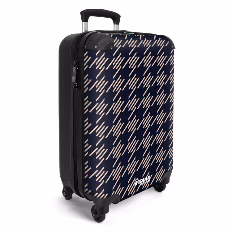 Koffer - Donker pied-de-poule patroon met diagonale streepvulling — 2