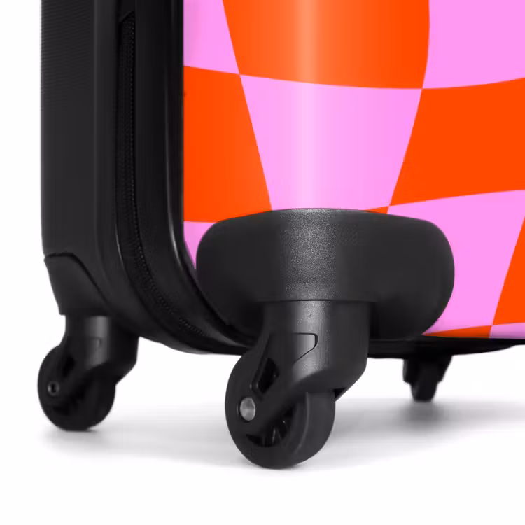 Koffer - Golvend dambordpatroon in rood en roze — 7