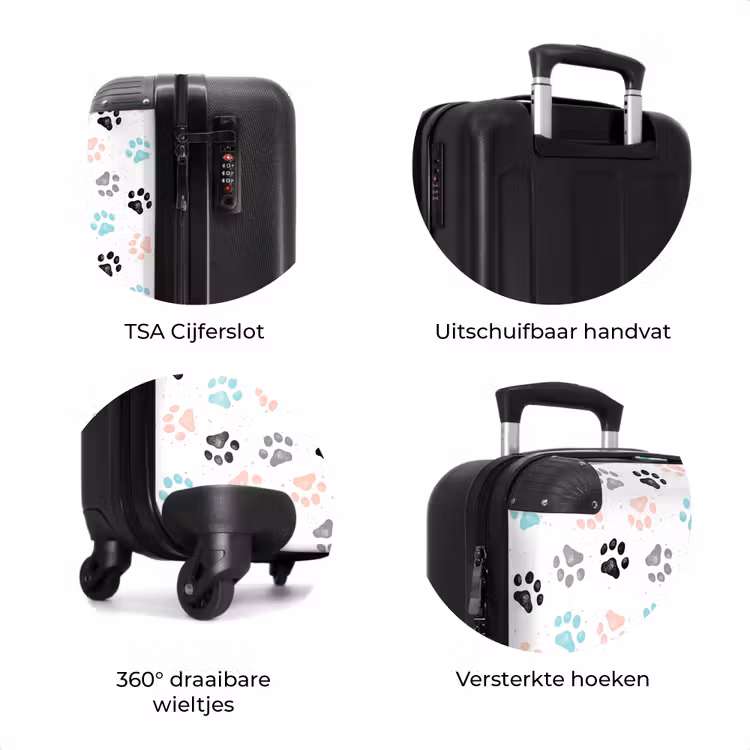 Koffer - Honden poot patroon gekleurd — 8
