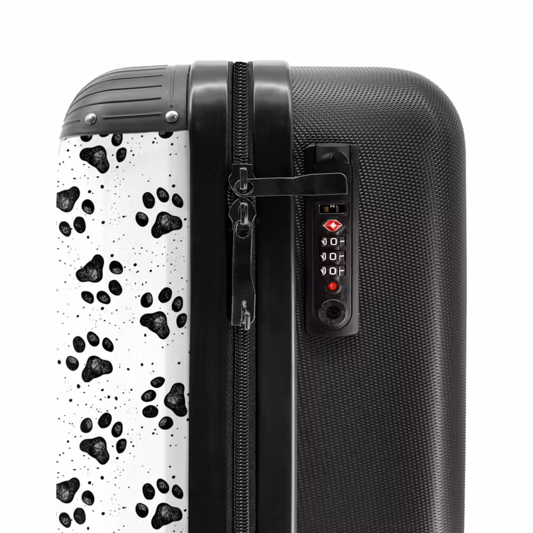 Koffer - Honden poot patroon zwart wit — 6