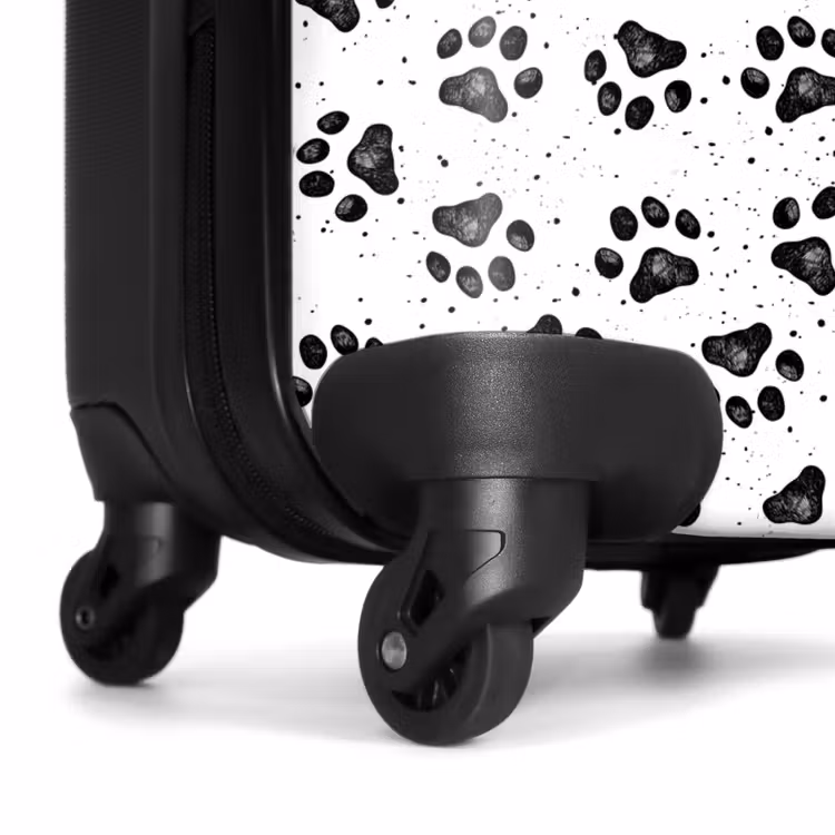 Koffer - Honden poot patroon zwart wit — 7