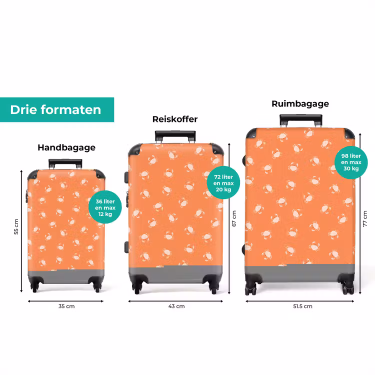 Koffer - Krab patroon oranje — 3