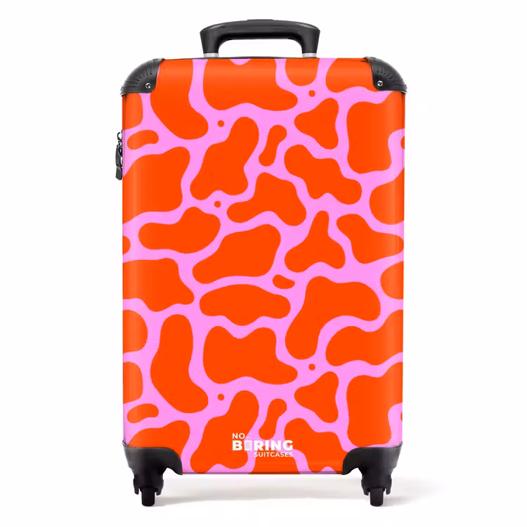 Koffer - Organisch vlekkenpatroon in rood en roze — 1