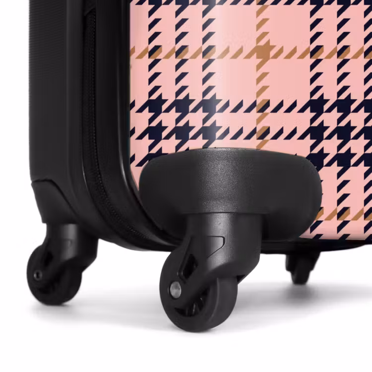 Koffer - Roze geruite ruitstructuur symmetrisch — 7