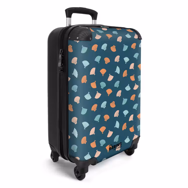 Koffer - Schelpen patroon blauw oranje — 2