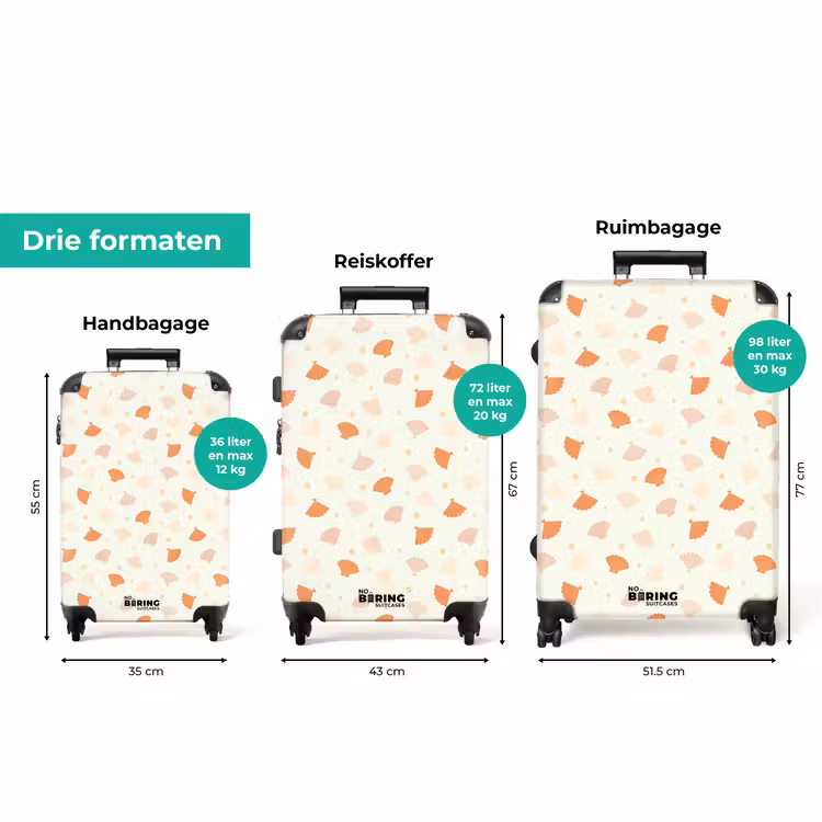 Koffer - Schelpen patroon oranje — 3