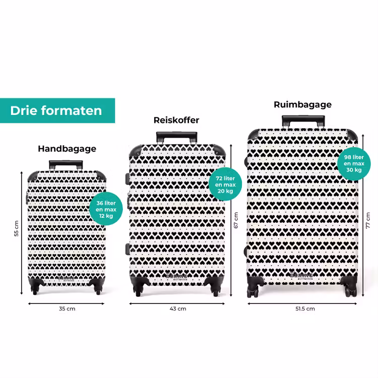Koffer - Valentijn gestreept hartjes patroon — 3
