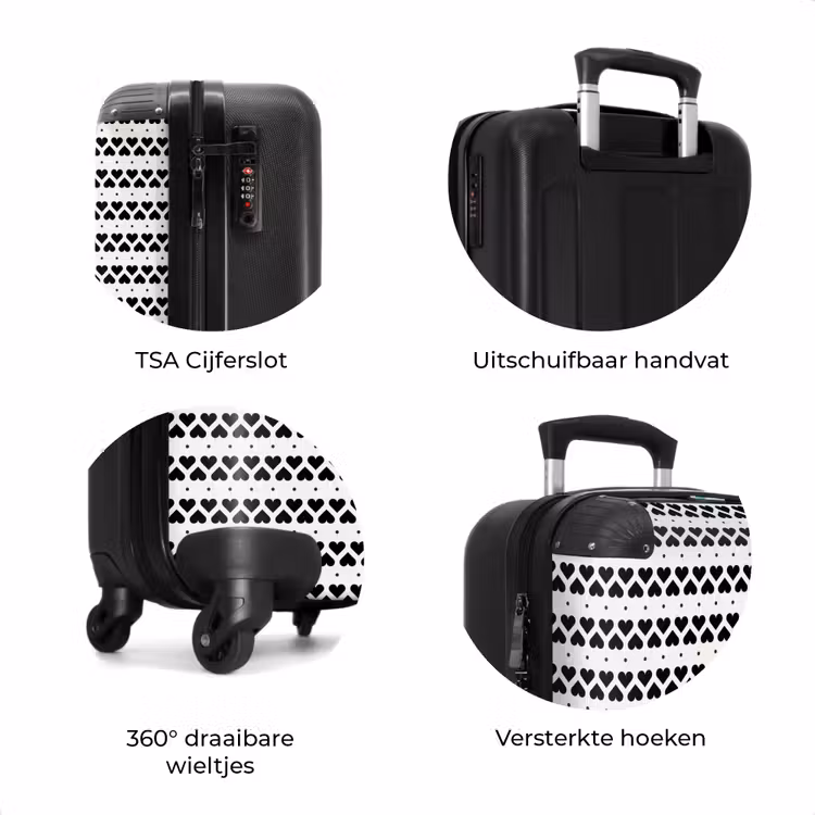 Koffer - Valentijn gestreept hartjes patroon — 8