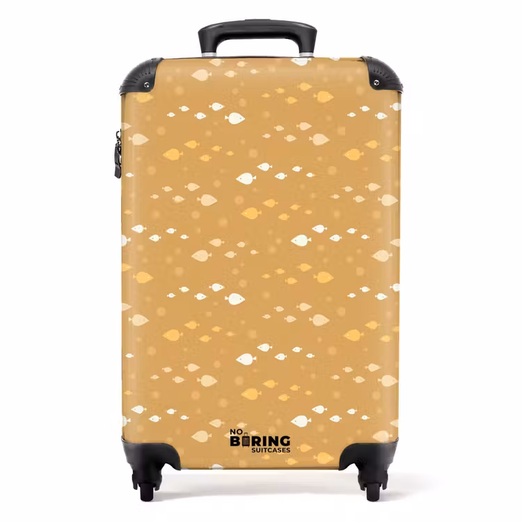 Koffer - Vissen patroon beige — 1