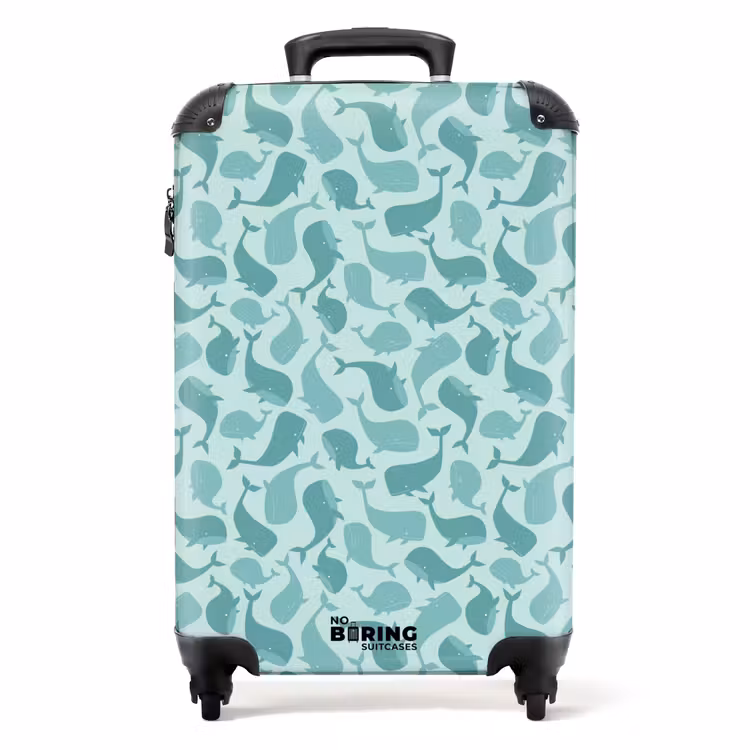 Koffer - Walvissen patroon blauw groen — 1