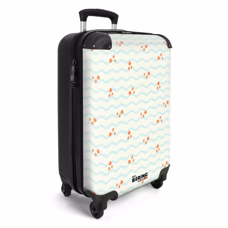Koffer - Zee met vissen patroon oranje blauw — 2