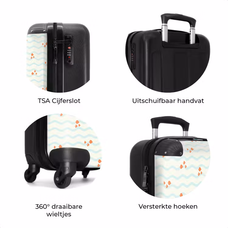 Koffer - Zee met vissen patroon oranje blauw — 8