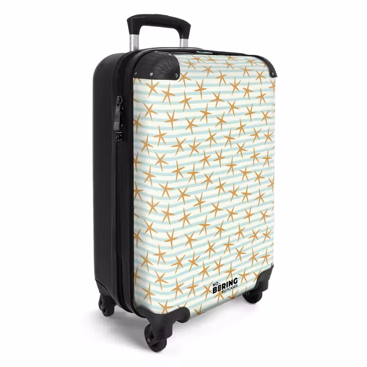 Koffer - Zeesterren met streep patroon blauw — 2