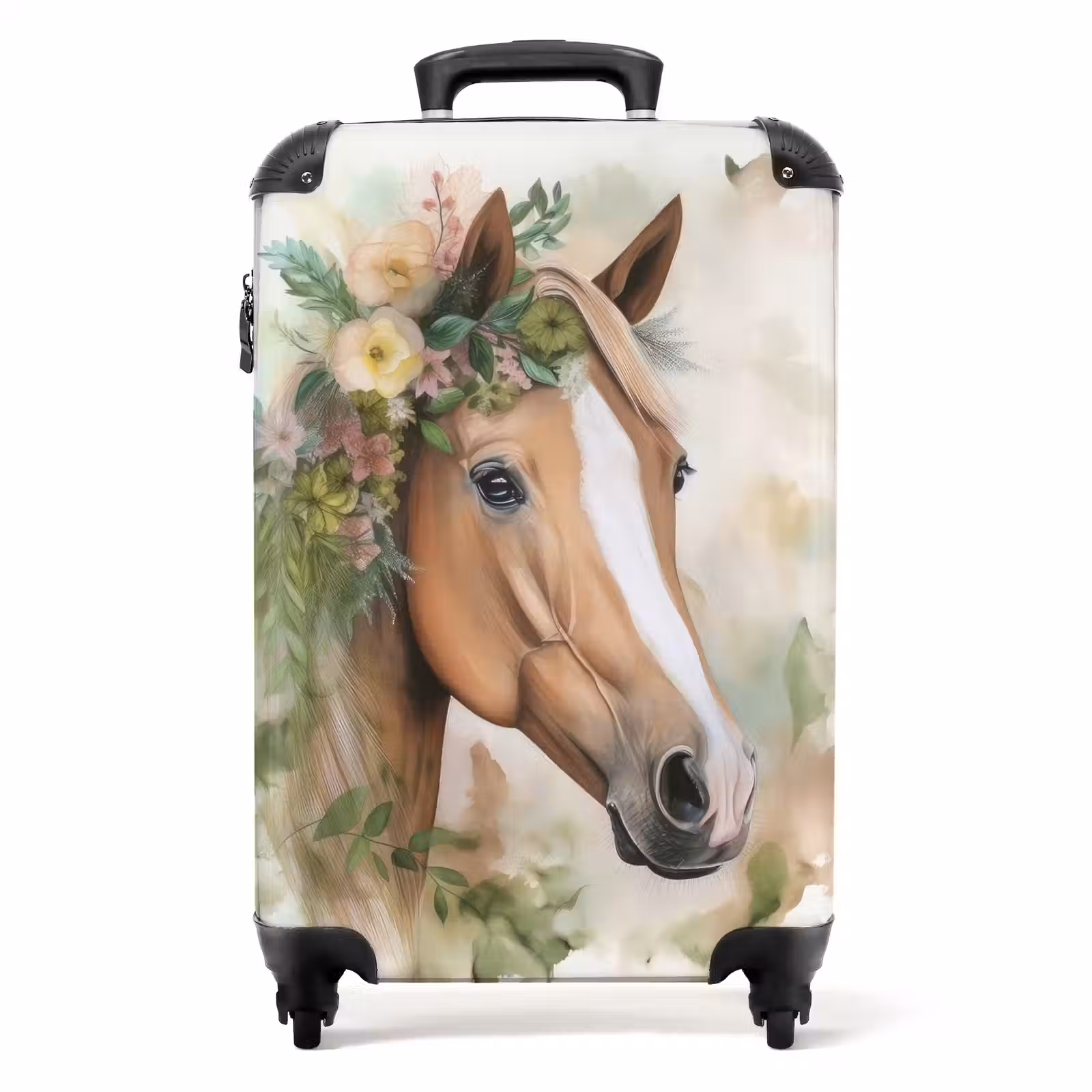 Koffer - Koffer - Paard - Bloemen - Natuur - Waterverf - Dieren — 1