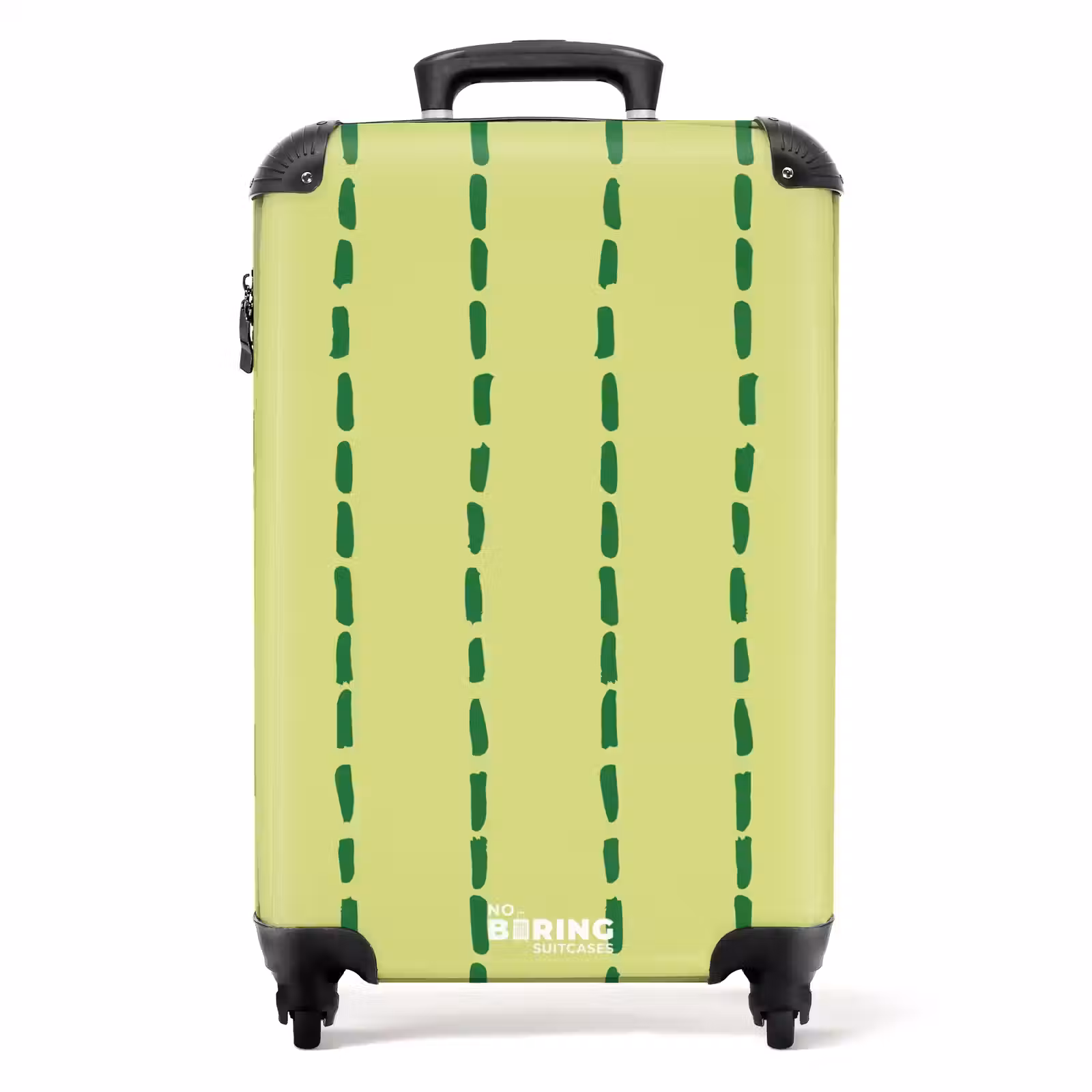 Koffer - Limegroene achtergrond met donkergroene streepjes — 1