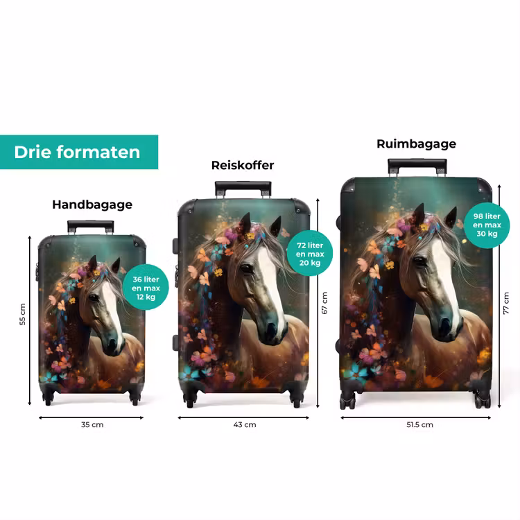 Koffer - Koffer - Dieren - Paard - Natuur - Vlinder - Bloemen — 3