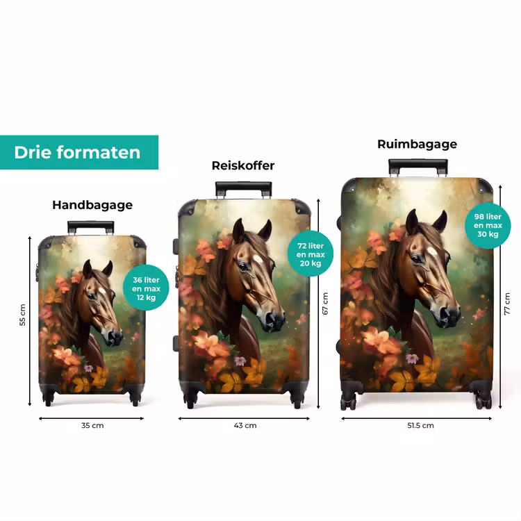 Koffer - Koffer - Paard - Bloemen - Natuur - Dieren - Bos - Oranje — 3