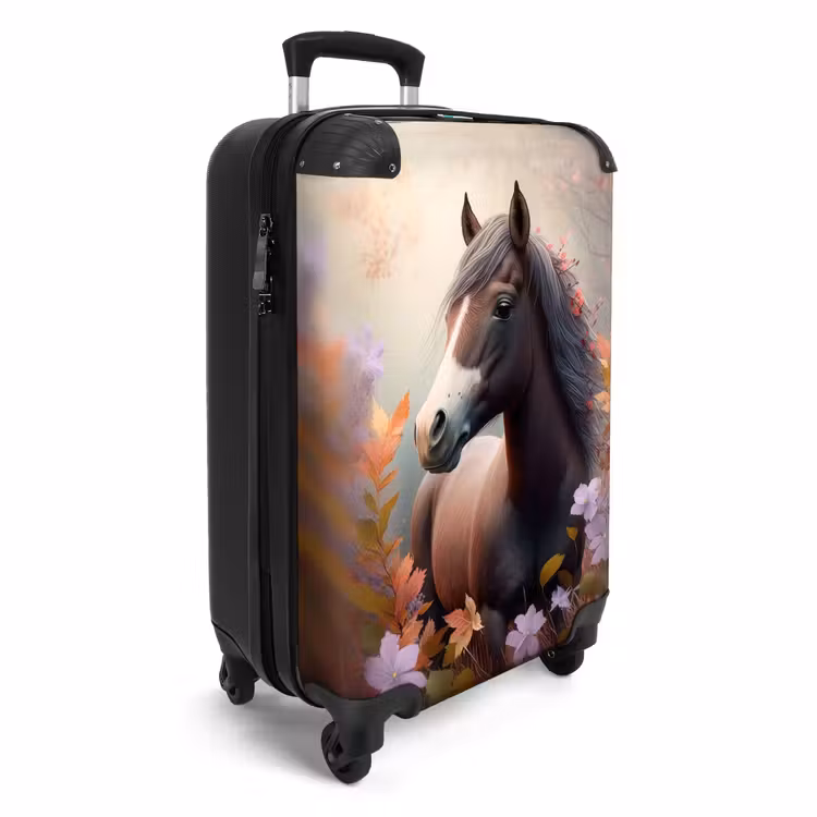 Koffer - Koffer - Paard - Bloemen - Natuur - Paars - Dieren — 2