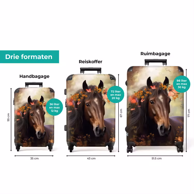 Koffer - Koffer - Paard - Dieren - Bloemen - Bos - Vlinder — 3