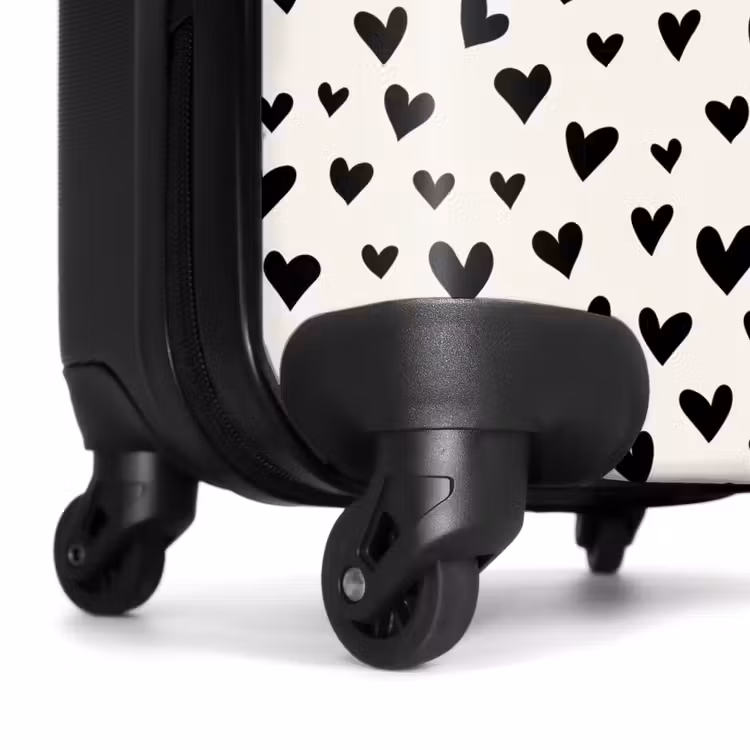 Koffer - Valentijn harten patroon zwart — 7