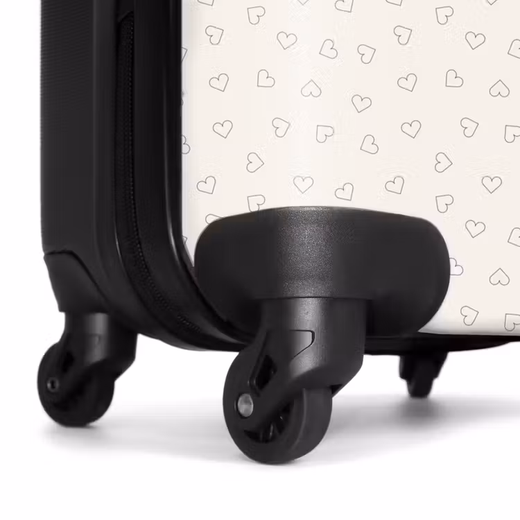 Koffer - Valentijn hartjes patroon zwart — 7