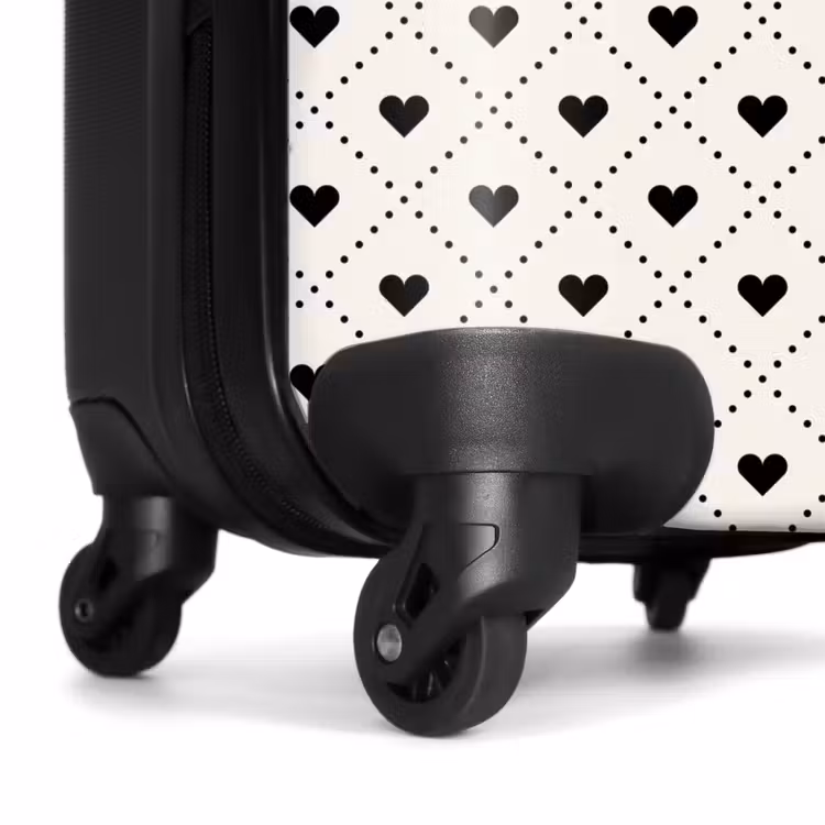 Koffer - Valentijn hartjes ruitpatroon zwart wit — 7