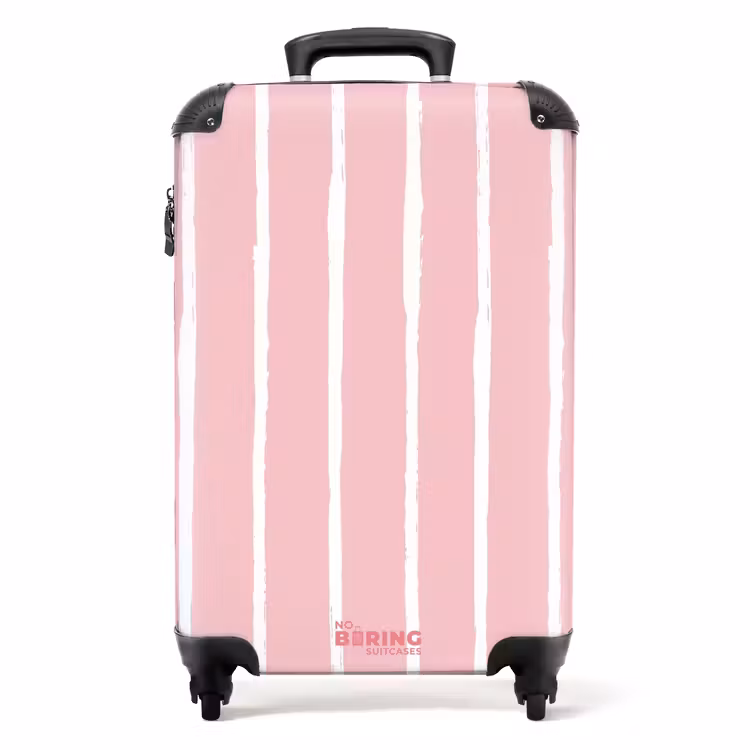 Koffer - Witte penseelstrepen op roze achtergrond — 1