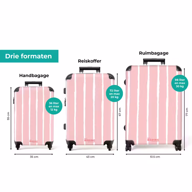Koffer - Witte penseelstrepen op roze achtergrond — 3