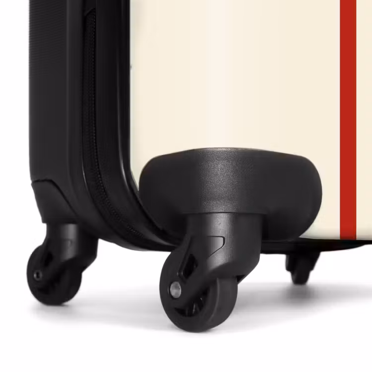 Koffer - Crèmekleurige achtergrond met centrale tricolor baan en tekst Travel — 6