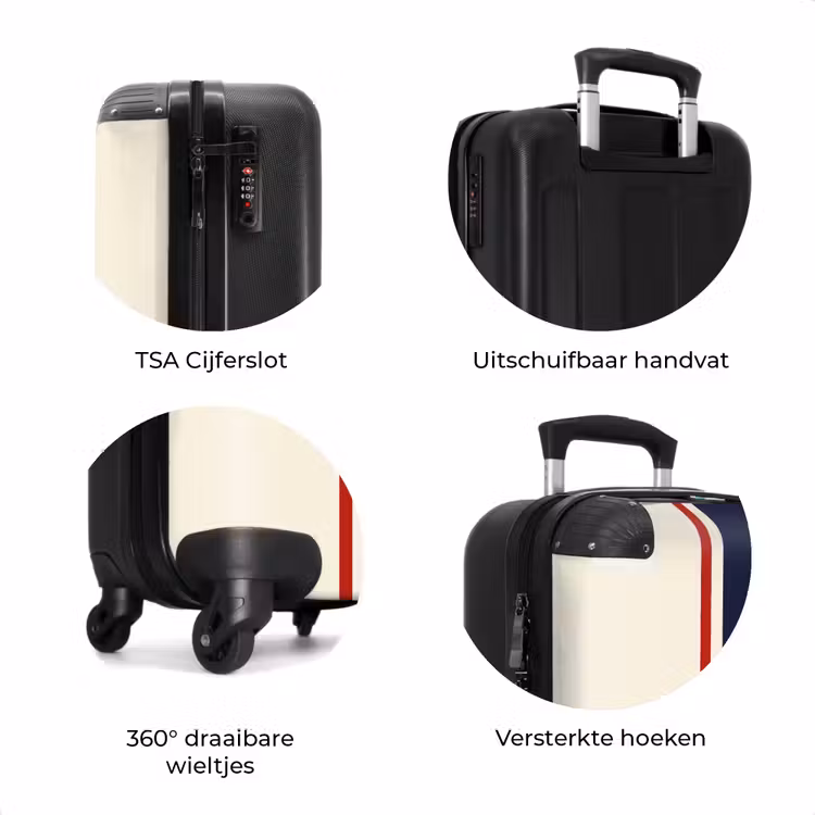 Koffer - Crèmekleurige achtergrond met centrale tricolor baan en tekst Travel — 7
