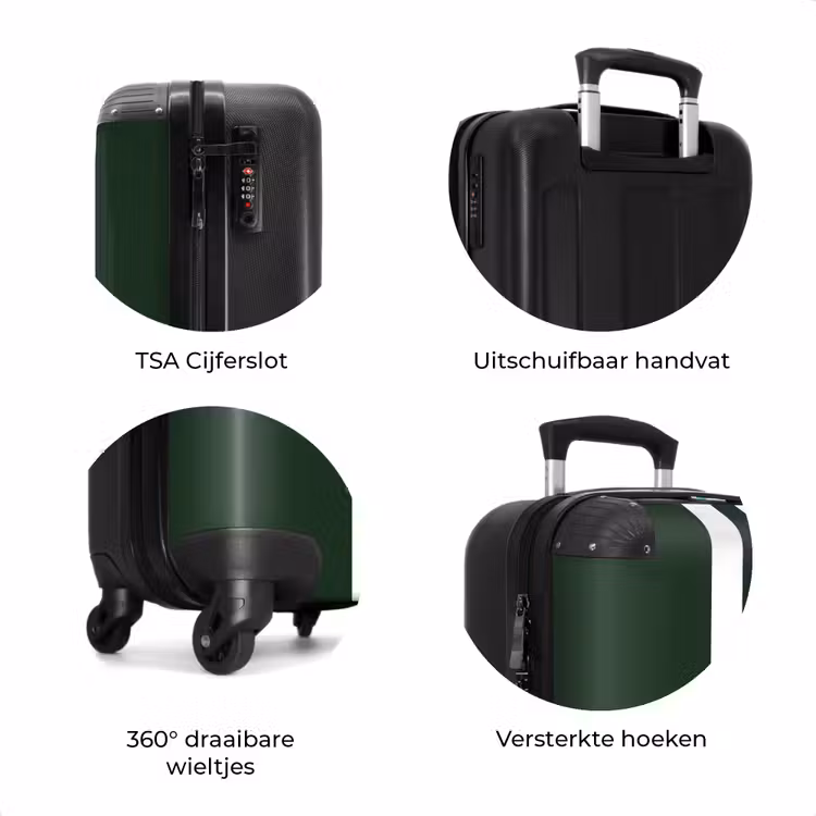 Koffer - Groene achtergrond met dubbele witte verticale strepen — 7