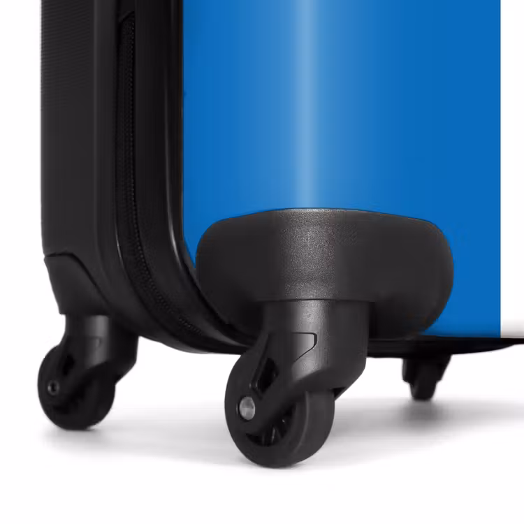 Koffer - Helderblauwe achtergrond met dubbele witte middenstreep — 6