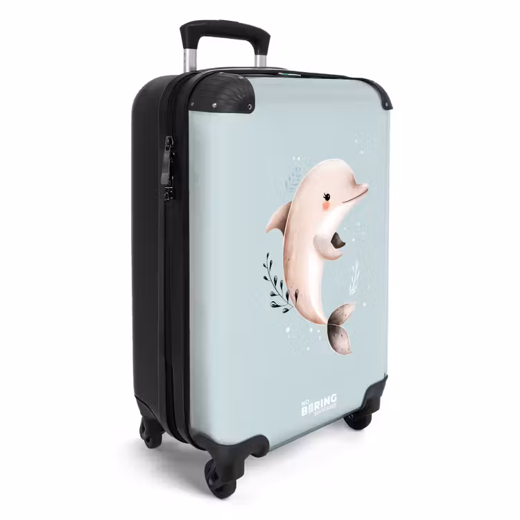 Koffer - Beige dolfijn in blauw water — 2