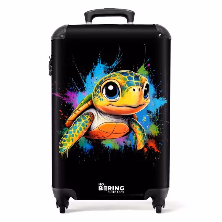 Koffer - Schildpad met kleurrijke graffiti — 1