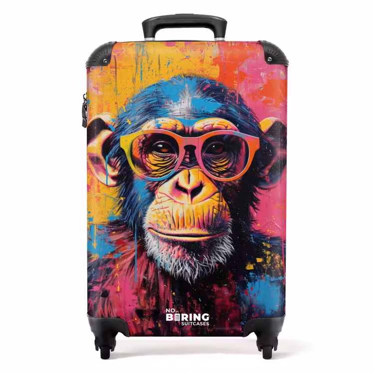 Koffer - Chimpansee met bril in graffiti stijl — 1