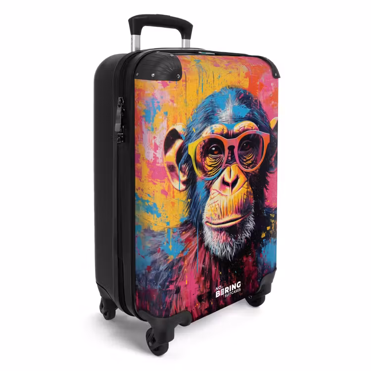 Koffer - Chimpansee met bril in graffiti stijl — 2